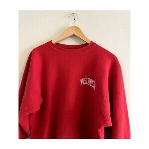 Vintage 90s University of Wisconsin Embroidered Champion Reverse Weave Crewneck